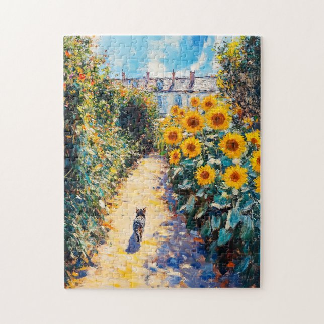 Puzzle Peinture à l'huile impressionniste de chat dans un (Vertical)