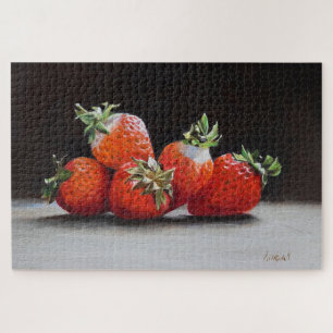 Puzzle Peinture à l'huile nature morte réaliste de fraise