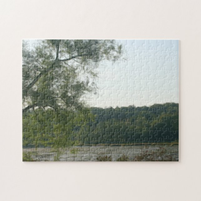 Puzzle Peinture à l'huile photo Arbre par marais (Horizontal)