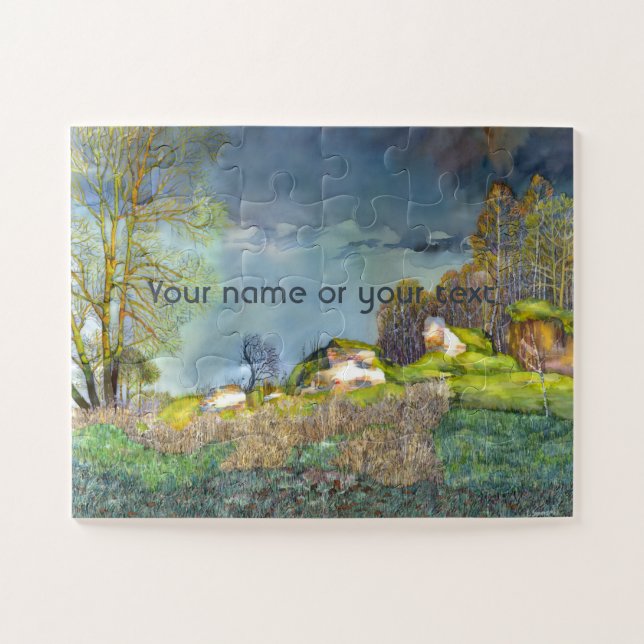 Puzzle Peinture à orage de printemps Aquarelle (Horizontal)