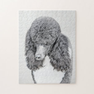 Puzzle Peinture à pantalon noir ordinaire de caniche - ar