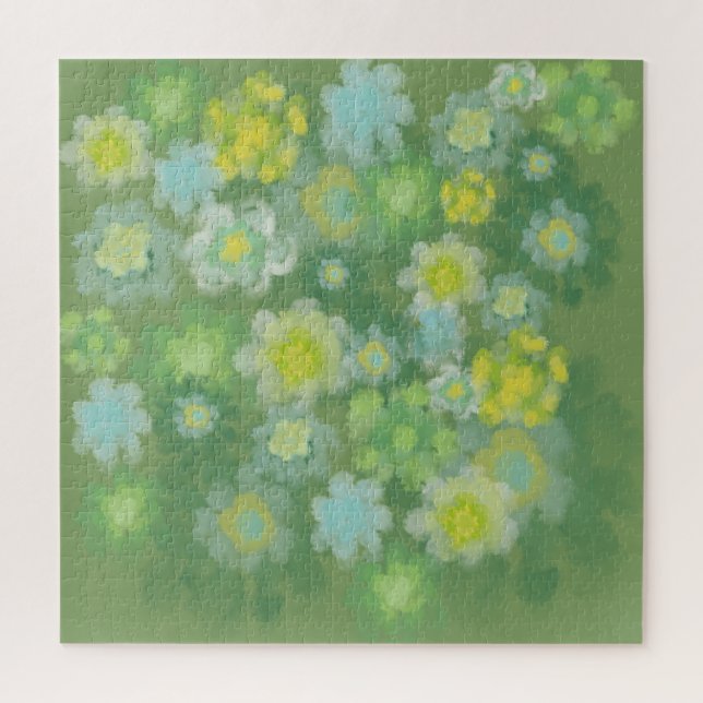 Puzzle Peinture Abstraite d'aquarelle salée florale (Vertical)