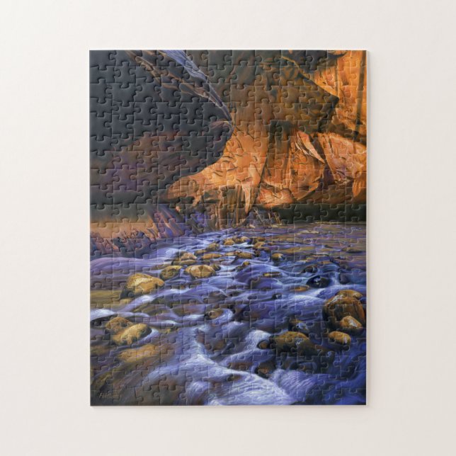 Puzzle Peinture acrylique du ruisseau Narrows Canyon (Vertical)