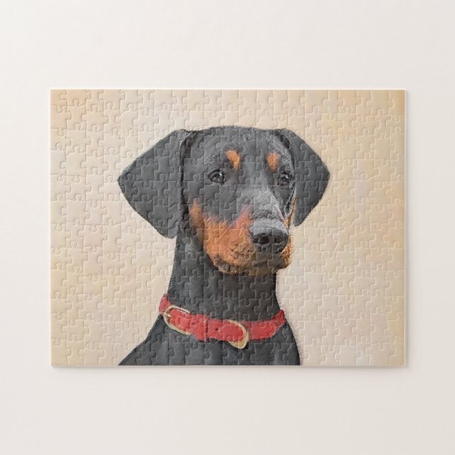 Puzzle Peinture allemande Pinscher peinture art animal or (Horizontal)