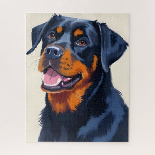 Puzzle Peinture aquarelle de chien Rottweiler
