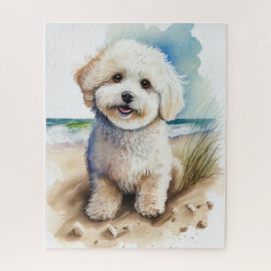 Puzzle Peinture artistique de chien Bichon Frise
