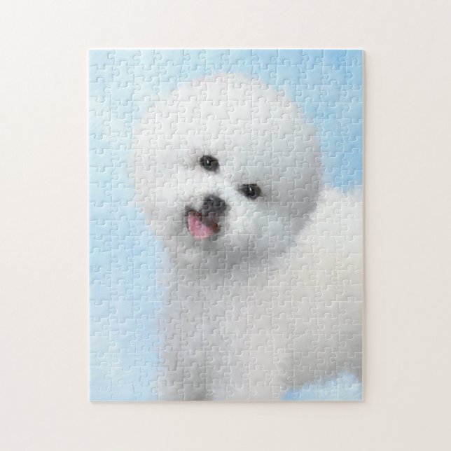 Puzzle Peinture Bichon Frise - Cute Original Chien Art (Vertical)
