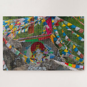 Puzzle Peinture bouddhiste sur rochers