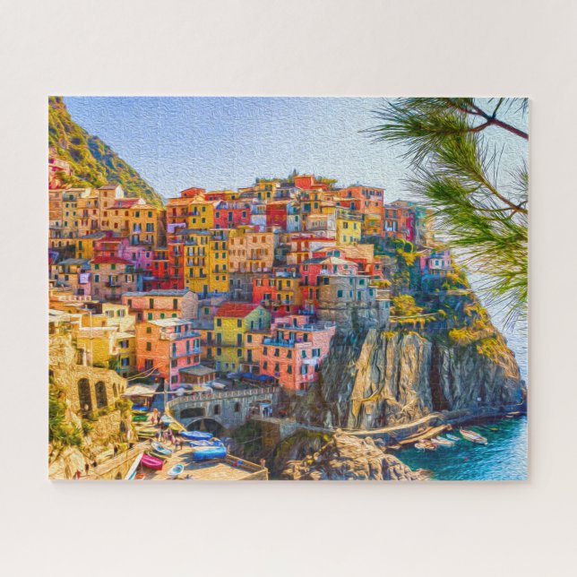 Puzzle Peinture Cinque Terre Ligurie Italie Cliff Mer (Horizontal)