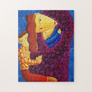 Puzzle Peinture contemporaine de famille Mère et Fils