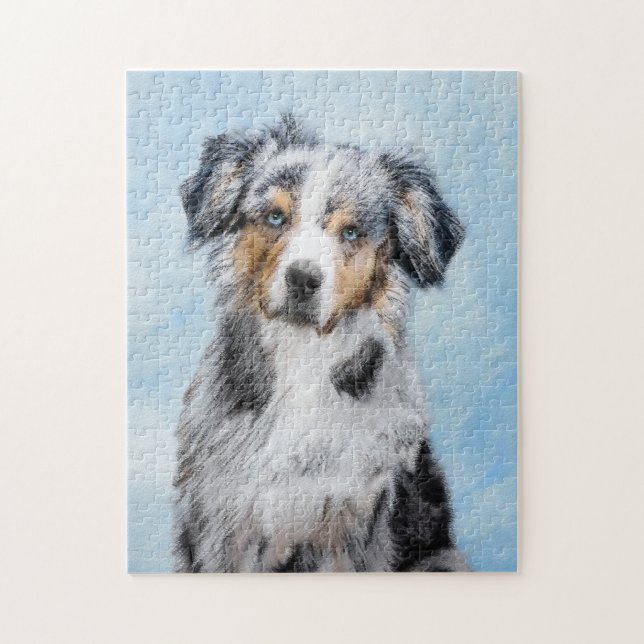 Puzzle Peinture de berger américaine miniature - Chien Ar (Vertical)