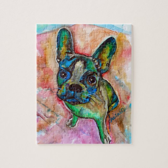 PUZZLE PEINTURE DE BOULEDOGUE FRANÇAIS (Vertical)