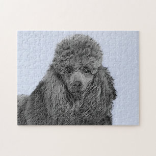 Puzzle Peinture de caniche Miniature Jouet noir Art origi