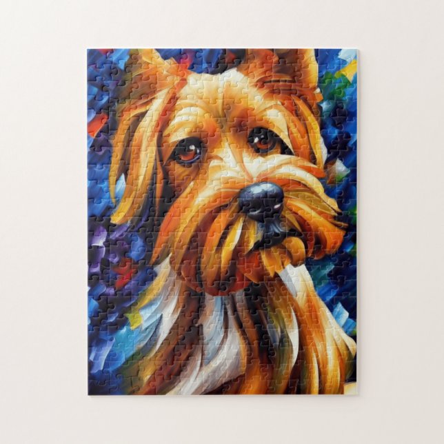 Puzzle Peinture de chien de Terrier du Yorkshire mignon (Vertical)