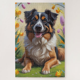 Puzzle Peinture de fleurs printanières du berger belge