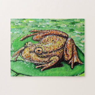 Puzzle Peinture de grenouille sur un nénuphar