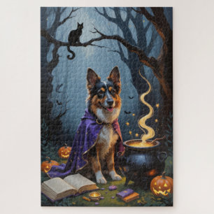 Puzzle Peinture de Halloween fantaisiste de Chien de Berg
