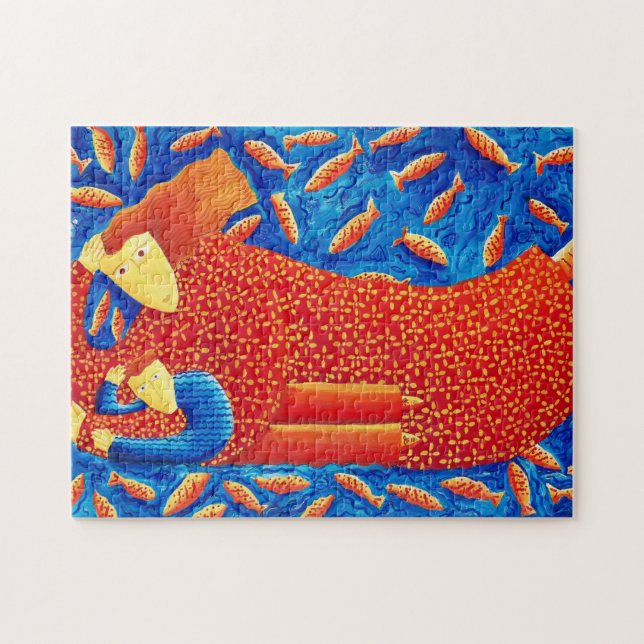 Puzzle Peinture de la mère et du fils (Horizontal)