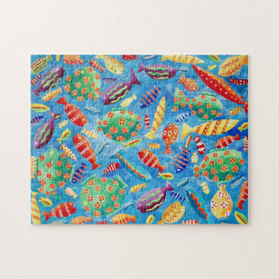 Puzzle Peinture de la vie sous-marine de poissons tropica
