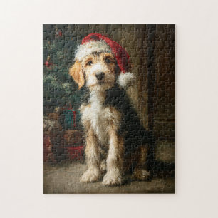 Puzzle Peinture de Noël de chiot Otterhound