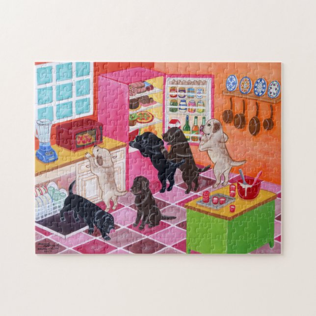 Puzzle Peinture de partie de cuisine de Labrador (Horizontal)