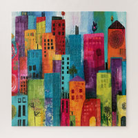 Peinture de paysage urbain abstrait