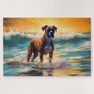Puzzle Peinture de surf de la plage de Boxer
