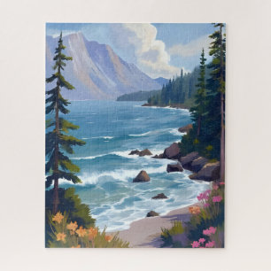 Puzzle Peinture de voyage à l'aquarelle du lac Tahoe Tide