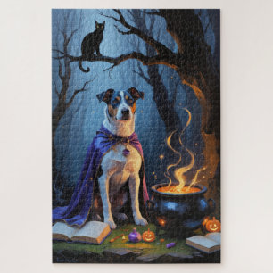 Puzzle Peinture d'Halloween blanc Heeler Chien Whimsical