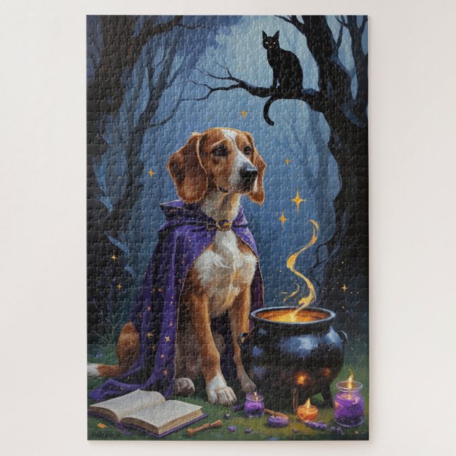 Puzzle Peinture d'Halloween Whimsical Chien d'Afghanistan (Vertical)