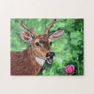 Puzzle Peinture drôle de cerfs