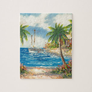 Puzzle Peinture d'un voilier en Hawaï