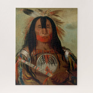 PUZZLE PEINTURE GEORGE CATLIN BUFFALO BULL'ARRIÈRE GRAIS