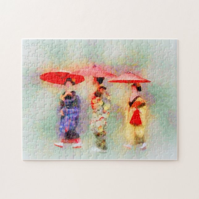Puzzle Peinture impressionniste de trois petits Maïko (Horizontal)