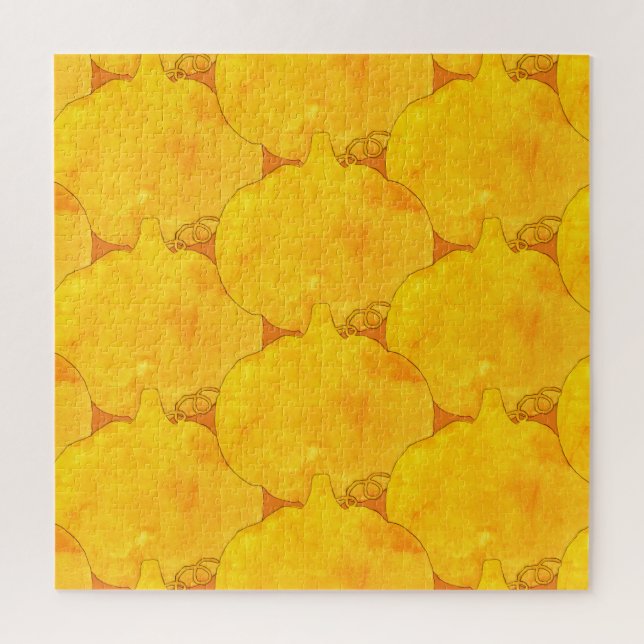Puzzle Peinture Motif citrouille aquarelle (Vertical)