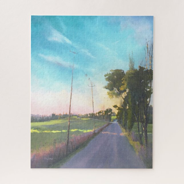 Puzzle Peinture paysagère Toscane colorée (Vertical)