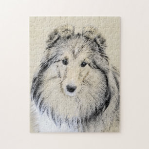 Puzzle Peinture Shetland Sheepdog - Jolie art original ch