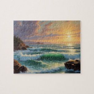 Puzzle Peinture sur la mer du coucher du soleil
