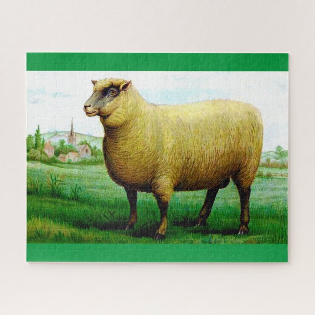 Puzzle peinture vintage de mouton (Horizontal)