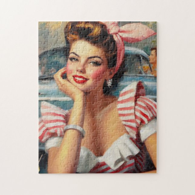 Puzzle Peinture vintage magnifique pour fille (Vertical)