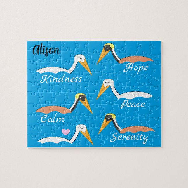 Puzzle Pelicans in Meditation: (Horizontal)