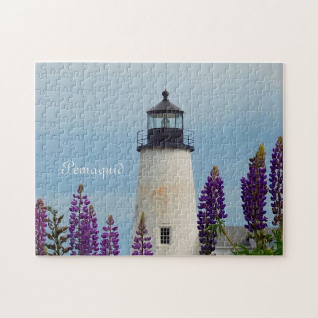 Puzzle Pemaquial Point Surf White Coastal Maine Lighthous (Horizontal)