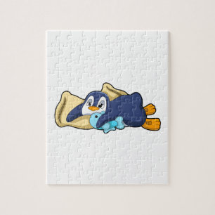 Puzzle Penguin au coucher avec Coussin