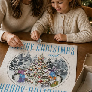 Puzzle Penguin Christmas Celebration 16"x20"