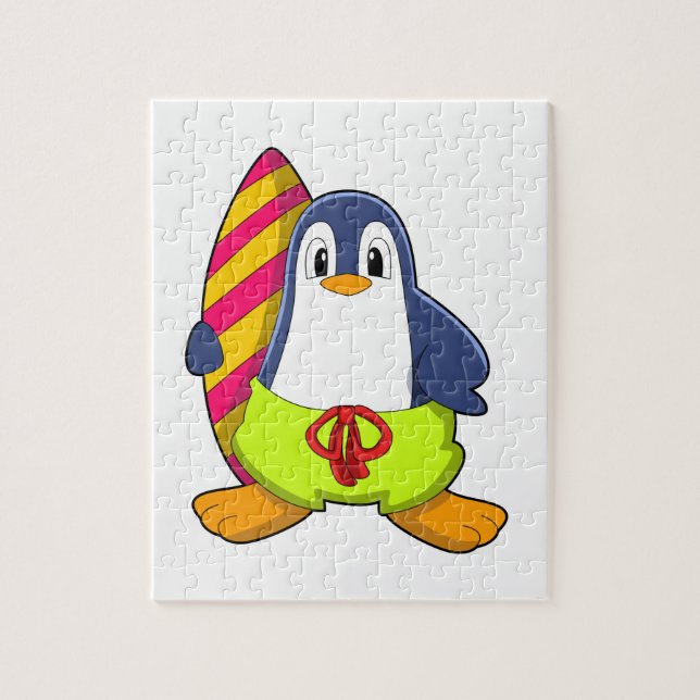 Puzzle Penguin comme surfer avec Surfer (Vertical)