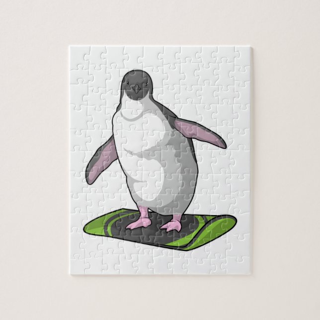 Puzzle Penguin en Snowboardeur avec Snowboard (Vertical)