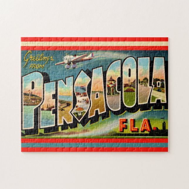 Puzzle Pensacola Florida Vintage 11x14 (Horizontal)