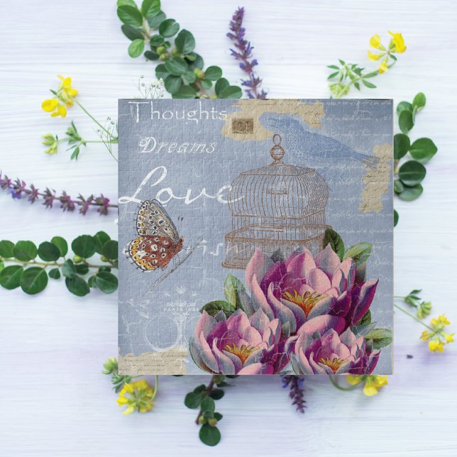 Puzzle Pensées d'amour victoriennes Rêves Papillon Cage à (Créateur téléchargé)