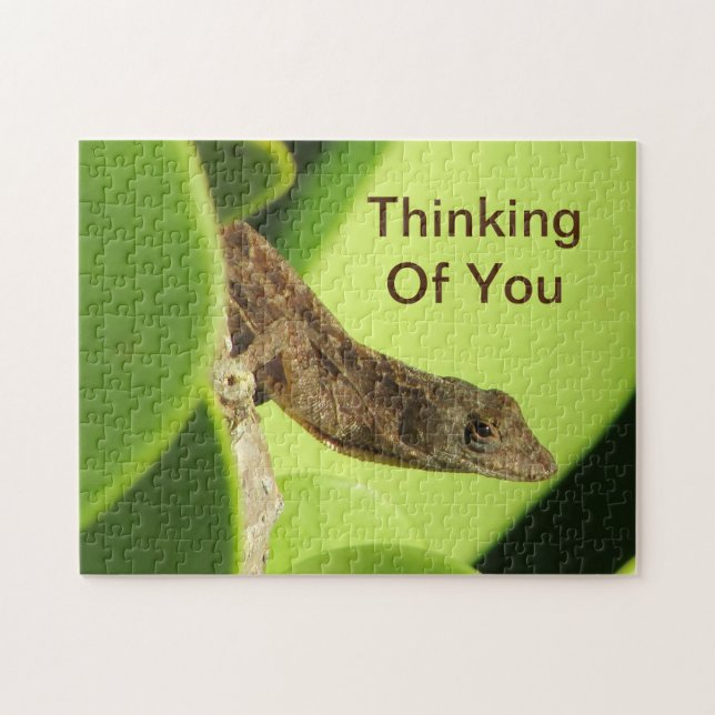 Puzzle Penser À Vous Feuilles Reptile Gecko Amitié (Horizontal)