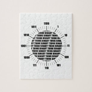 Puzzle Pensez l'horloge binaire (l'humour de geek)